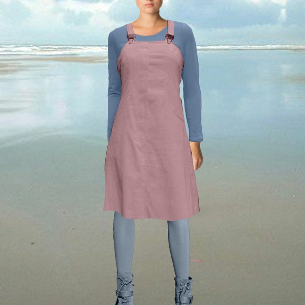 hippe overgooier in katoenen ribcord/ Trendy corduroy  pinafore dress