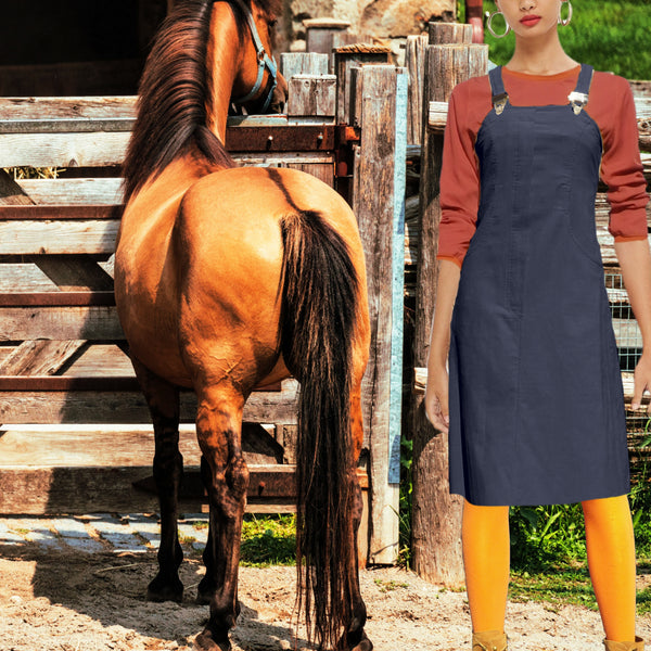 hippe overgooier in katoenen ribcord/ Trendy corduroy  pinafore dress