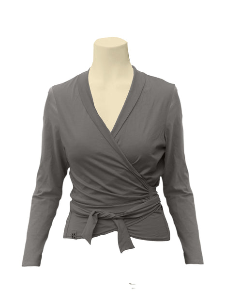 Wikkelvest van organische katoenen tricot / wrap cardigan of organic jersey