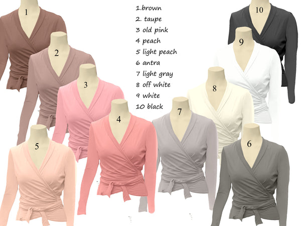Wikkelvest van organische katoenen tricot / wrap cardigan of organic jersey