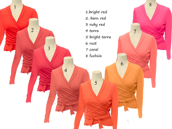 Wikkelvest van organische katoenen tricot / wrap cardigan of organic jersey