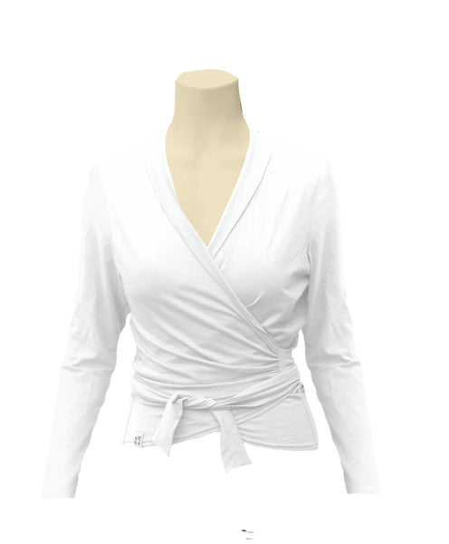 Wikkelvest van organische katoenen tricot / wrap cardigan of organic jersey