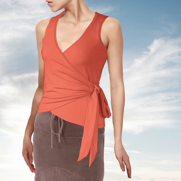Wikkel hemdje van bio tricot / wrap top of bio cotton