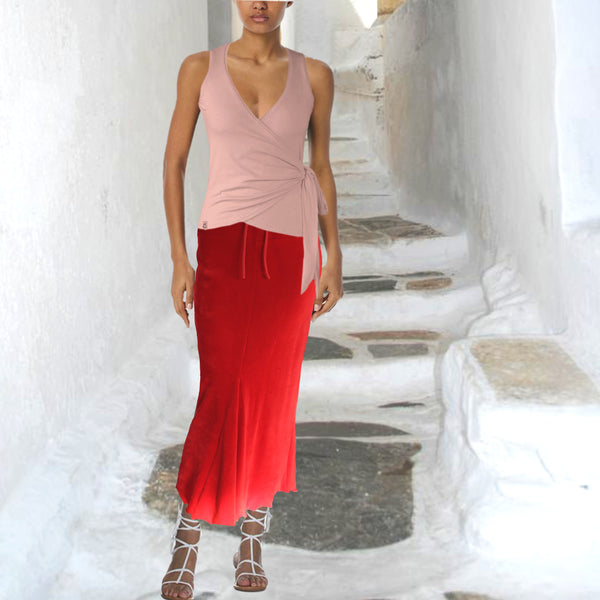 Wikkel hemdje van bio tricot / wrap top of bio cotton