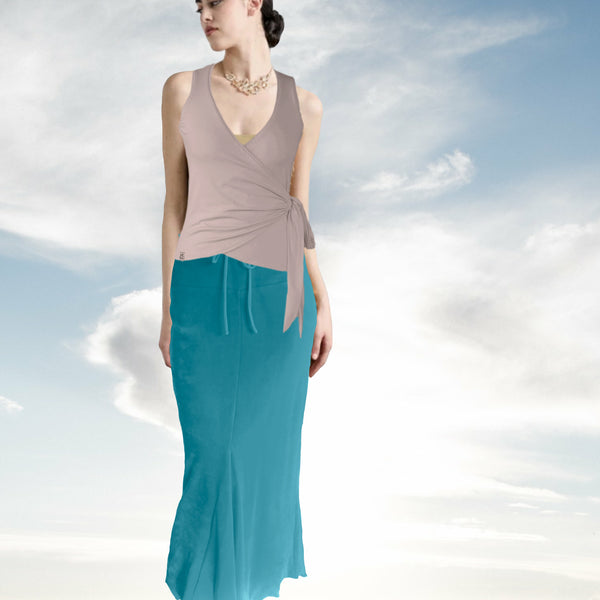 Wikkel hemdje van bio tricot / wrap top of bio cotton