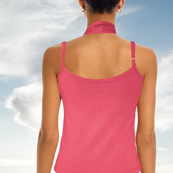 hemdje met halter sjawl kraag van bio katoen / organic cotton singlet with V neck