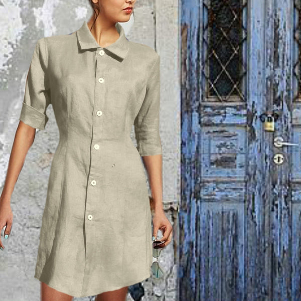 linnen blouse-jurk / linen shirt-dress