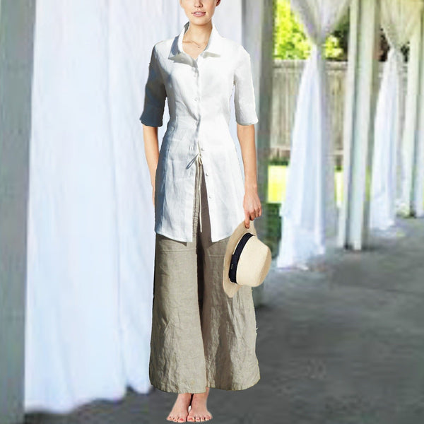 Organic katoenen voile blouse-jurk / organic cotton voile shirt-dress