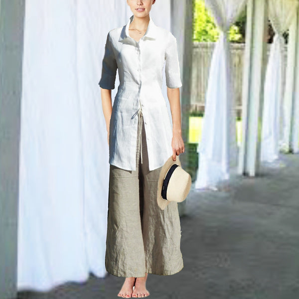 linnen blouse-jurk / linen shirt-dress