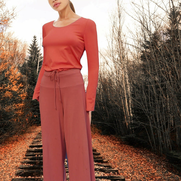 Basic palazzo broek van organische katoen/ organic cotton yoga pants