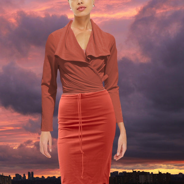 Basic organic tricot koker rokje / jersey pencil skirt