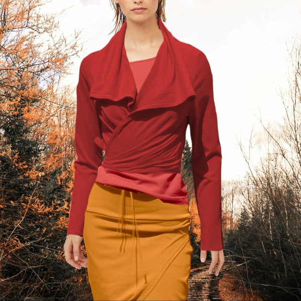 knoopvest  biologische katoen/ organic cotton wrap cardigan