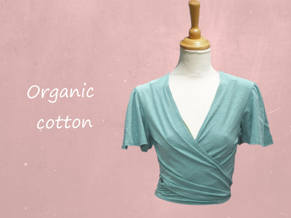 Knoop bolero met vlindermouwtje / Wrap bolero