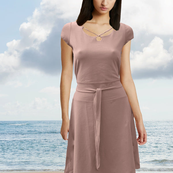 tricot jurkje met bijzondere hals / jersey dress with beautiful neckline