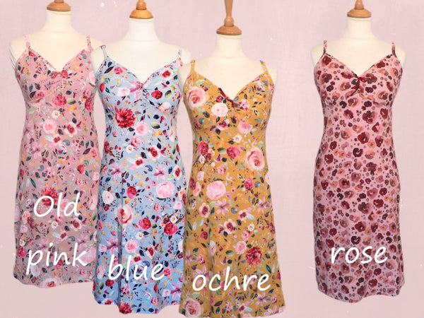 flower slipp dress van biologische katoen / flower slipp dress of organic cotton