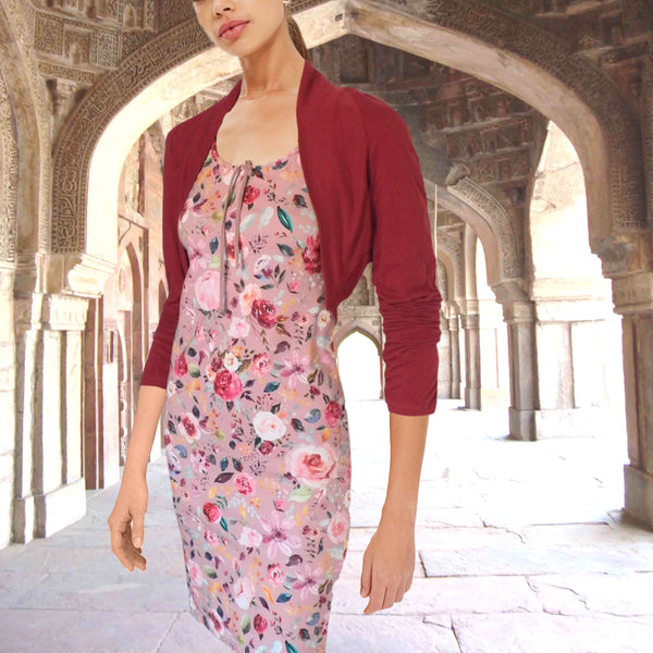 Flowerprint T shirt jurkje in biologische katoenen jersey/ flower printed T shirt dress organic cotton