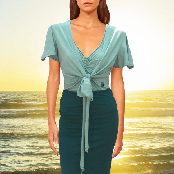 Romantisch hemdje van zomerse slubtricot/ Cami made of organic cotton slubjersey