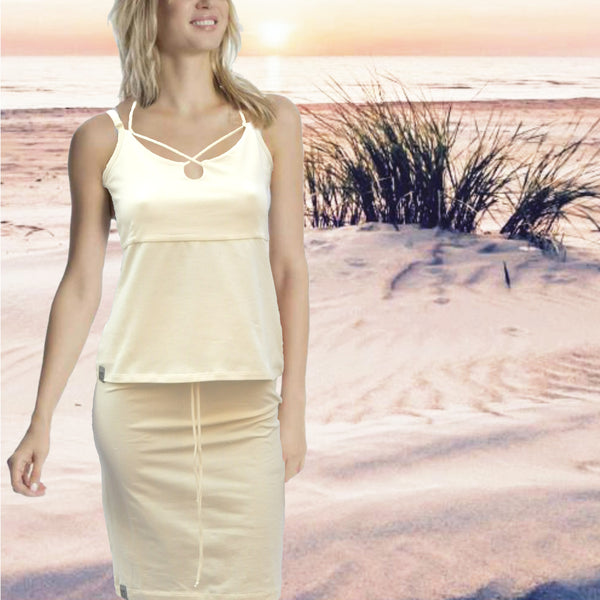 hemdje met halskoordjes /  string top organic cotton