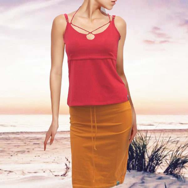 hemdje met halskoordjes /  string top organic cotton