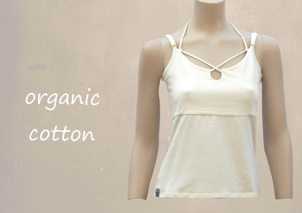 hemdje met halskoordjes /  string top organic cotton