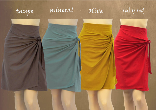 biologisch katoenen overslag rok / wrap skirt of organic cotton