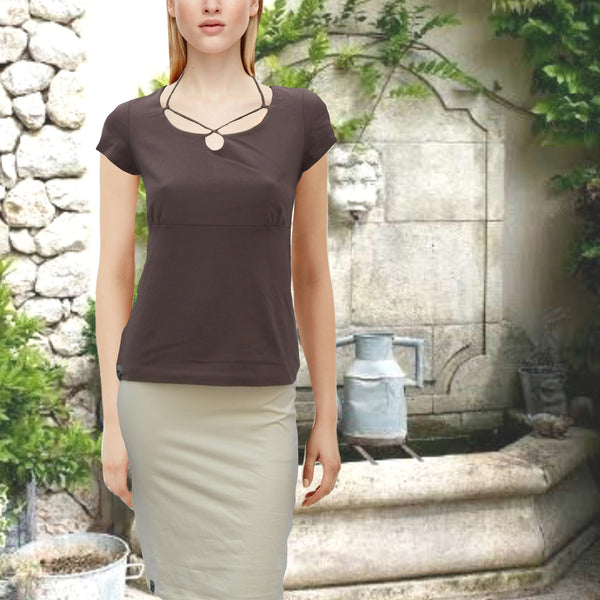 Shirt met halskoordjes /  string top organic cotton