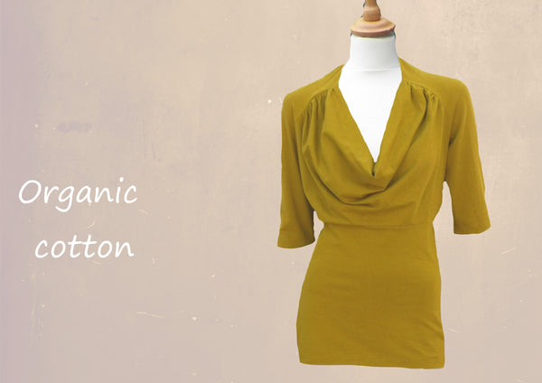 biologisch katoenen shirt met drape hals / shirt with draped neckline