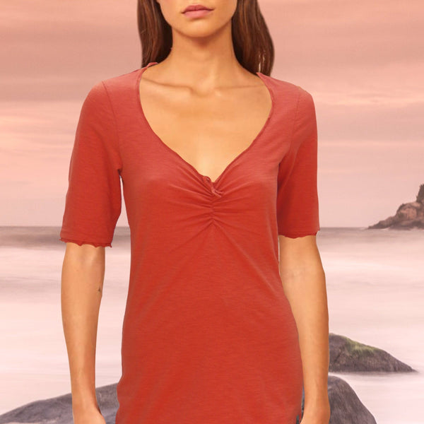 Romantisch shirt van zomerse slubtricot/ Cami made of organic cotton slubjersey