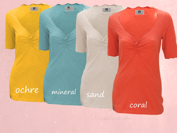 Romantisch shirt van zomerse slubtricot/ Cami made of organic cotton slubjersey