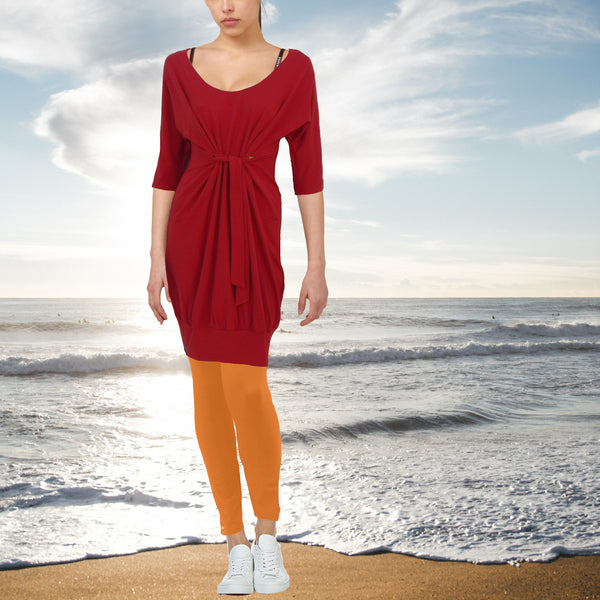tuniek jurk met taille knoop / tunic dress with knot in the waist