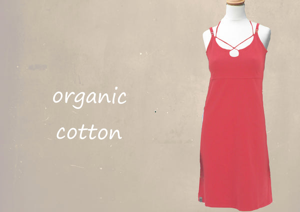 biologisch katoenen halter jurkje /  slipdress with neckbindings