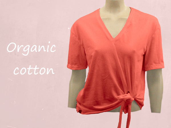 Knoop T shirt in bio slubtricot / Knotted T shirt in organic slub jersey