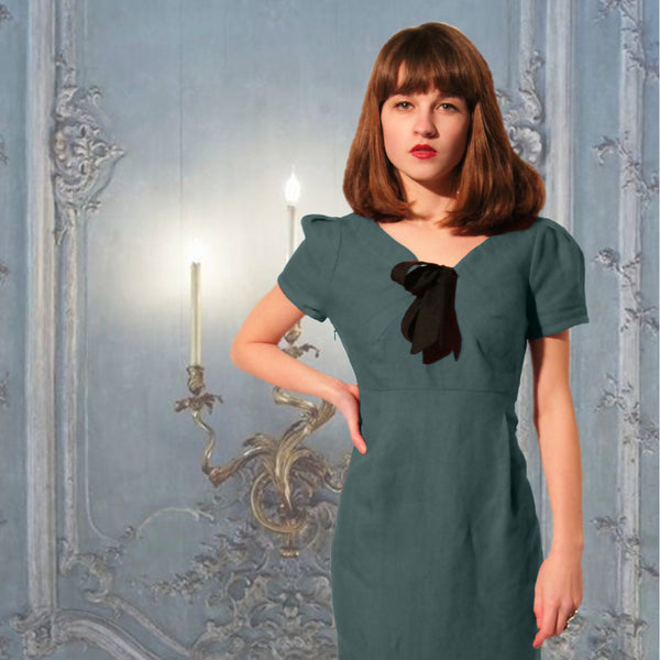 blue linen dress