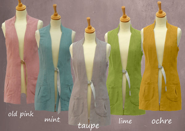 Mouwloos linnen colbert , Sleeveless linen jacket