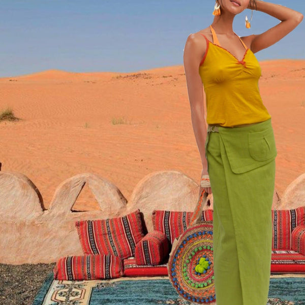 linen maxi skirt