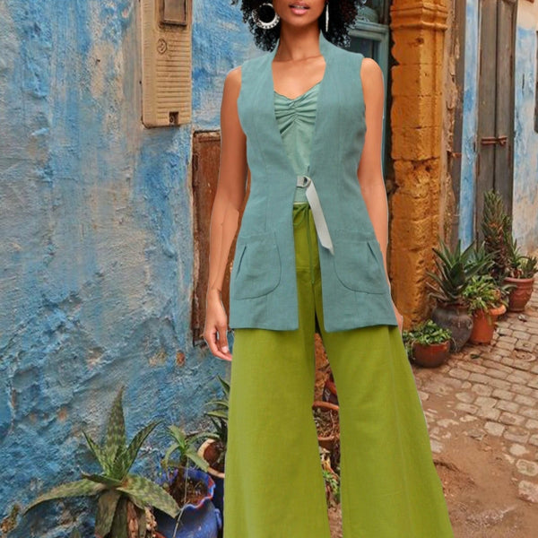 Mouwloos linnen colbert , Sleeveless linen jacket