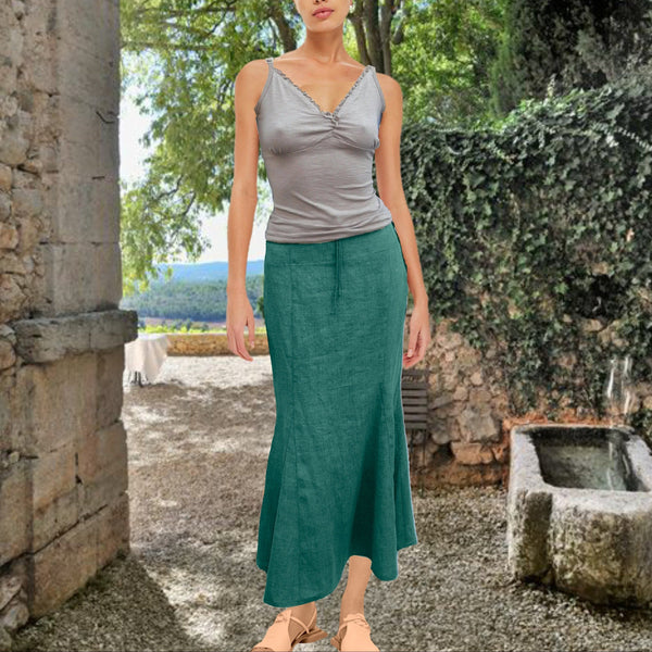 linnen maxi rok