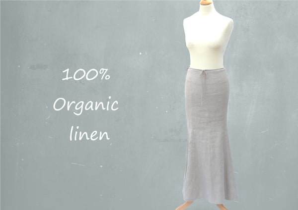 lange linnen A-lijn rok / organic linen A-line maxi skirt