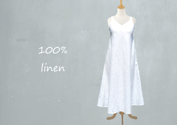 Midi linnen A lijn zomer jurkje / Midi summer swing dress