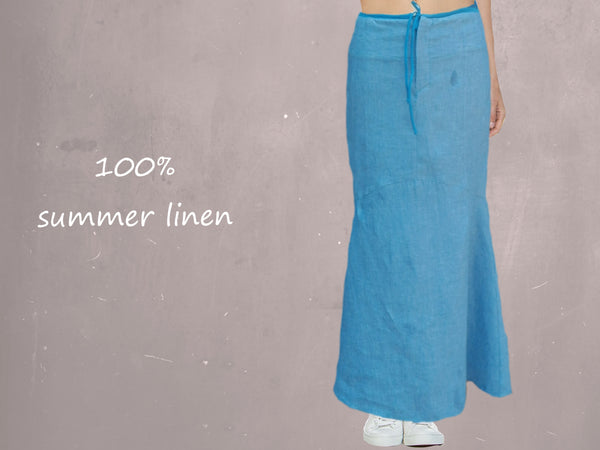 linnen maxi rok in zandloper lijn / linen maxi skirt in hour glass line