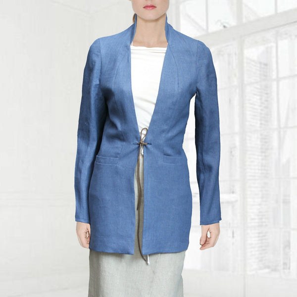 colbert jasje  van biologische linnen / organic linen blazer