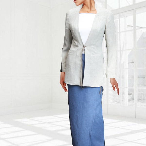 colbert jasje  van biologische linnen / organic linen blazer