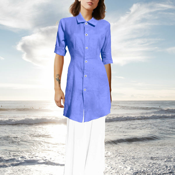 linnen blouse-jurk / linen shirt-dress