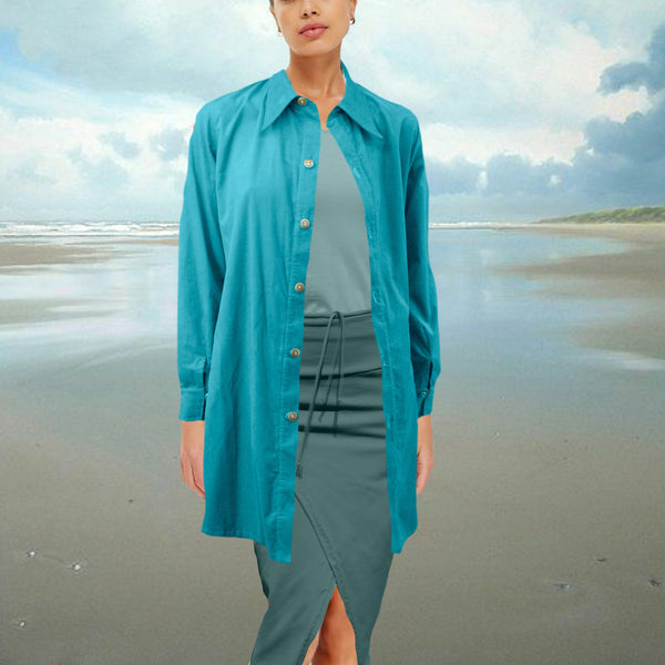 Babycord blouse-jurk / babycord shirt-dress