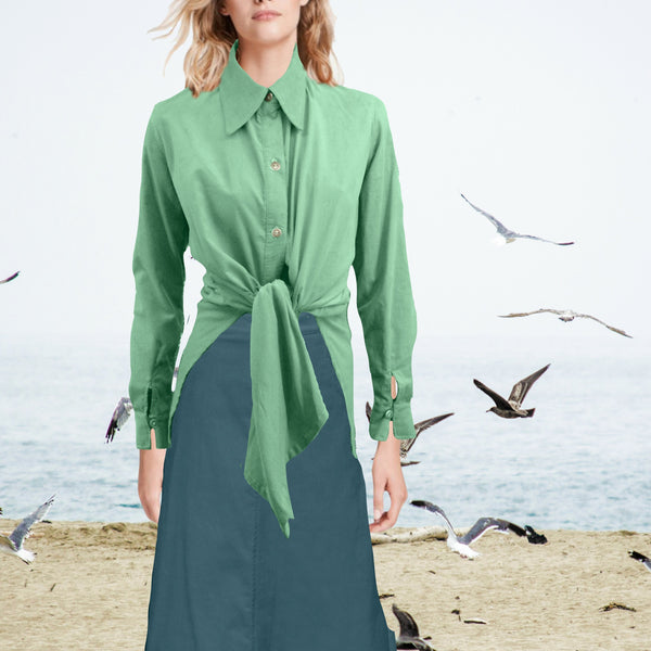 Babycord blouse-jurk / babycord shirt-dress