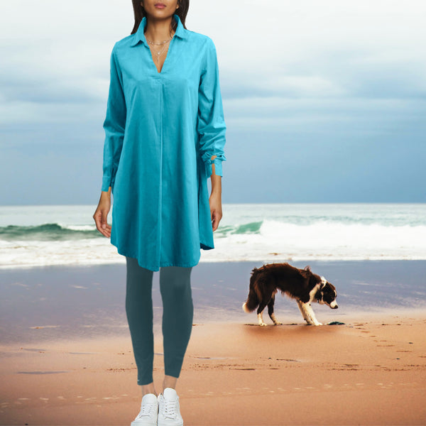 Babycord  A-lijn blouse-jurk / babycord  A-line blouse-dress