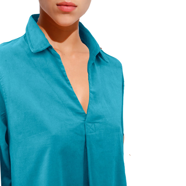 Babycord  A-lijn blouse-jurk / babycord  A-line blouse-dress