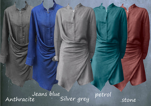 Tencel drape tuniek-jurk  / tencel drape tunic dress