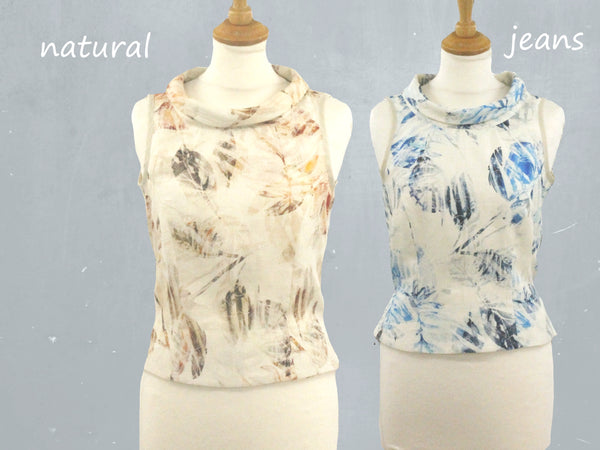 linnen print retro bloesje  / printed linen retro summer blouse