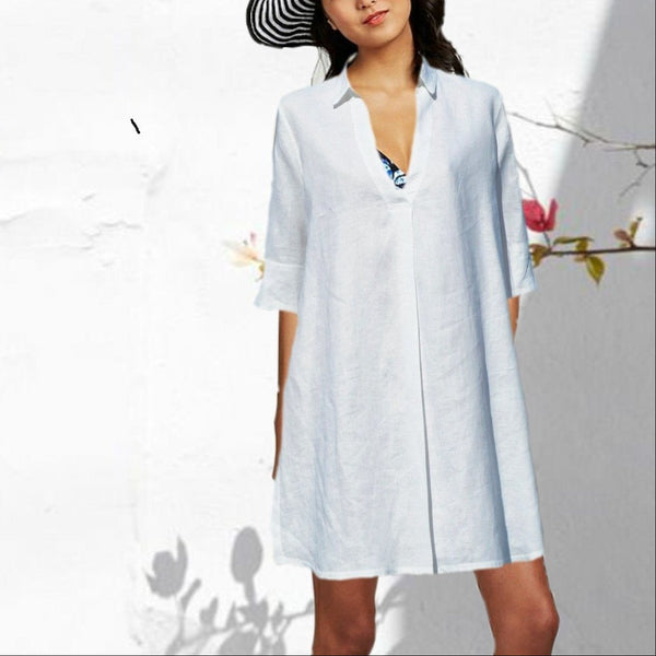 witte linnen blouse